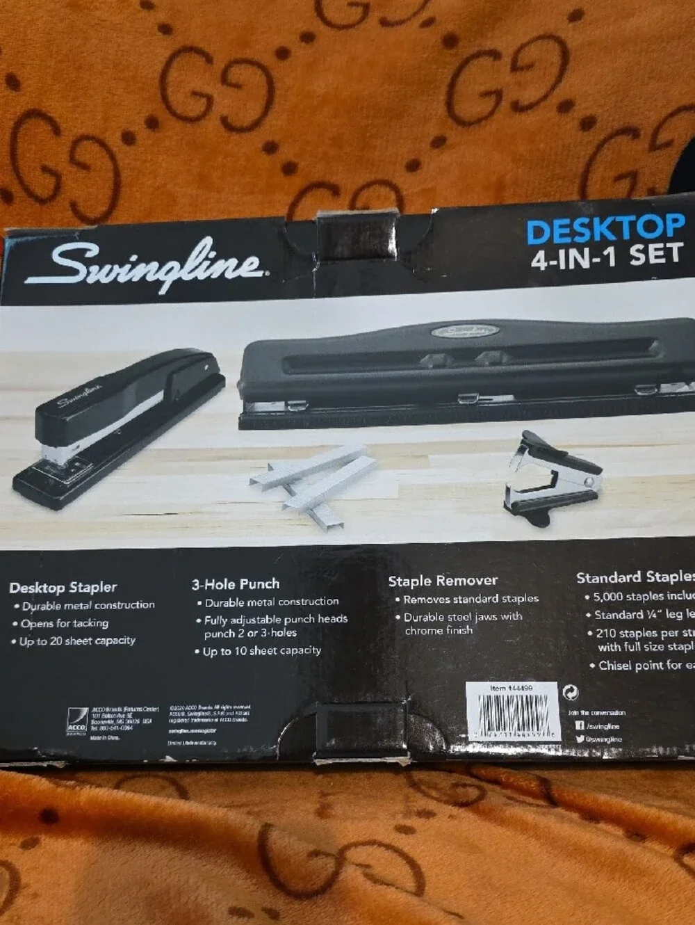 Swingline Desktop 4-in-1 Office Set in Black and Blue